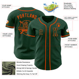 Custom Green Orange Authentic Baseball Jersey