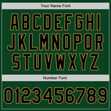 Custom Green Black-Old Gold Authentic Baseball Jersey