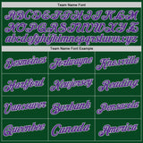 Custom Green Purple-Gray Authentic Throwback Basketball Jersey