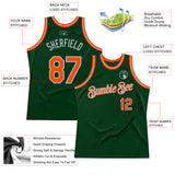 Custom Green Orange-Gray Authentic Throwback Basketball Jersey