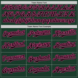 Custom Green Black-Pink Authentic Baseball Jersey