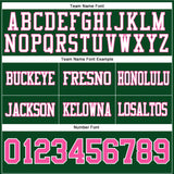 Custom Green Pink-White Mesh Authentic Football Jersey