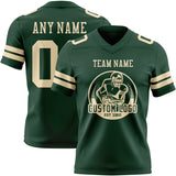 Custom Green Cream Mesh Authentic Football Jersey