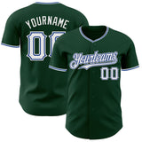 Custom Green White-Royal Authentic Baseball Jersey
