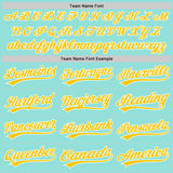Custom Ice Blue Yellow-White Authentic Baseball Jersey