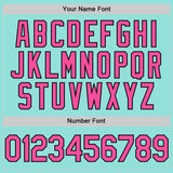 Custom Ice Blue Pink-Black Authentic Baseball Jersey