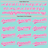 Custom Ice Blue Pink-White Authentic Baseball Jersey