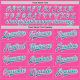 Custom Pink Teal-White Bomber Full-Snap Varsity Letterman Jacket