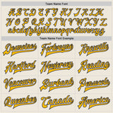 Custom Cream Gold-Navy Bomber Full-Snap Varsity Letterman Jacket
