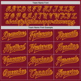 Custom Crimson Gold Bomber Full-Snap Varsity Letterman Jacket