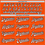 Custom Orange White-Black Bomber Full-Snap Varsity Letterman Jacket