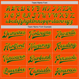 Custom Orange Green-Gold Bomber Full-Snap Varsity Letterman Jacket