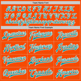 Custom Orange Teal-White Bomber Full-Snap Varsity Letterman Jacket