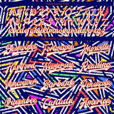 Custom Graffiti Pattern White-Orange Abstract Geometric Grunge Urban Street Art 3D Bomber Full-Snap Varsity Letterman Jacket