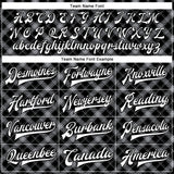 Custom Black White Check Board 3D Pattern Design Bomber Full-Snap Varsity Letterman Jacket