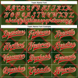 Custom Green Red-Cream Check Board 3D Pattern Design Bomber Full-Snap Varsity Letterman Jacket