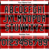 Custom Red Black-White Classic Western Plaid 3D Pattern Design Bomber Full-Snap Varsity Letterman Jacket