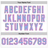 Custom White Light Blue Pink-Medium Pink Classic Western Plaid 3D Pattern Design Bomber Full-Snap Varsity Letterman Jacket