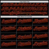 Custom Black Orange Bomber Full-Snap Varsity Letterman Hoodie Jacket