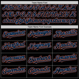 Custom Black Powder Blue-Orange Bomber Full-Snap Varsity Letterman Hoodie Jacket