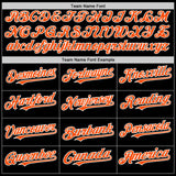Custom Black Orange-White Bomber Full-Snap Varsity Letterman Hoodie Jacket