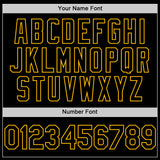 Custom Black Gold Bomber Full-Snap Varsity Letterman Hoodie Jacket