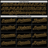 Custom Black Old Gold Bomber Full-Snap Varsity Letterman Hoodie Jacket