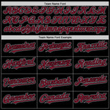 Custom Black Crimson-Gray Bomber Full-Snap Varsity Letterman Two Tone Hoodie Jacket