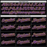 Custom Black Purple-Old Gold Bomber Full-Snap Varsity Letterman Two Tone Hoodie Jacket
