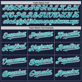 Custom Navy Teal-White Bomber Full-Snap Varsity Letterman Two Tone Hoodie Jacket