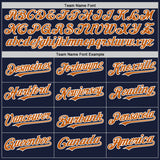 Custom Navy Texas Orange-White Bomber Full-Snap Varsity Letterman Two Tone Hoodie Jacket
