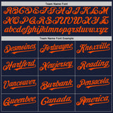 Custom Navy Orange Bomber Full-Snap Varsity Letterman Two Tone Hoodie Jacket