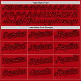 Custom Red Black Bomber Full-Snap Varsity Letterman Hoodie Jacket