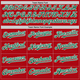 Custom Red Kelly Green-White Bomber Full-Snap Varsity Letterman Hoodie Jacket