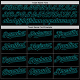 Custom Black Teal Bomber Full-Snap Varsity Letterman Lapel Collar Byron Jacket