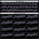 Custom Black Crimson-Teal Bomber Full-Snap Varsity Letterman Lapel Collar Byron Jacket