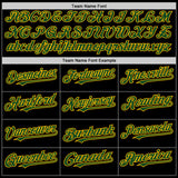 Custom Black Green-Gold Bomber Full-Snap Varsity Letterman Lapel Collar Byron Jacket