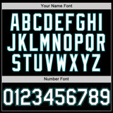 Custom Black White-Teal Bomber Full-Snap Varsity Letterman Lapel Collar Byron Jacket