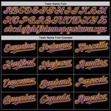 Custom Black Purple-Gold Bomber Full-Snap Varsity Letterman Lapel Collar Byron Jacket