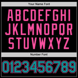Custom Black Teal-Pink Bomber Full-Snap Varsity Letterman Two Tone Lapel Collar Byron Jacket