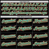 Custom Black Kelly Green-Orange Bomber Full-Snap Varsity Letterman Two Tone Lapel Collar Byron Jacket