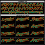 Custom Black Kelly Green-Orange Bomber Full-Snap Varsity Letterman Two Tone Lapel Collar Byron Jacket