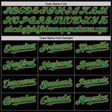 Custom Black Kelly Green-Old Gold Bomber Full-Snap Varsity Letterman Two Tone Lapel Collar Byron Jacket