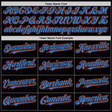 Custom Black Powder Blue-Orange Bomber Full-Snap Varsity Letterman Two Tone Lapel Collar Byron Jacket