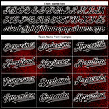 Custom Black Red-White Abstract Network 3D Pattern Design Bomber Full-Snap Varsity Letterman Hoodie Jacket