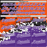 Custom Orange Purple-Black Abstract Splash Grunge Art 3D Pattern Design Bomber Full-Snap Varsity Letterman Hoodie Jacket