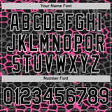 Custom Black Pink-White Abstract Network 3D Pattern Design Bomber Full-Snap Varsity Letterman Hoodie Jacket