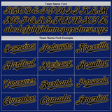 Custom Royal Black-Old Gold Bomber Full-Snap Varsity Letterman Hoodie Jacket
