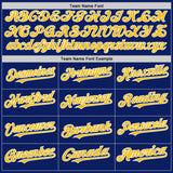 Custom Royal Gold-White Bomber Full-Snap Varsity Letterman Hoodie Jacket