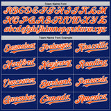 Custom Royal Orange-White Bomber Full-Snap Varsity Letterman Two Tone Hoodie Jacket
